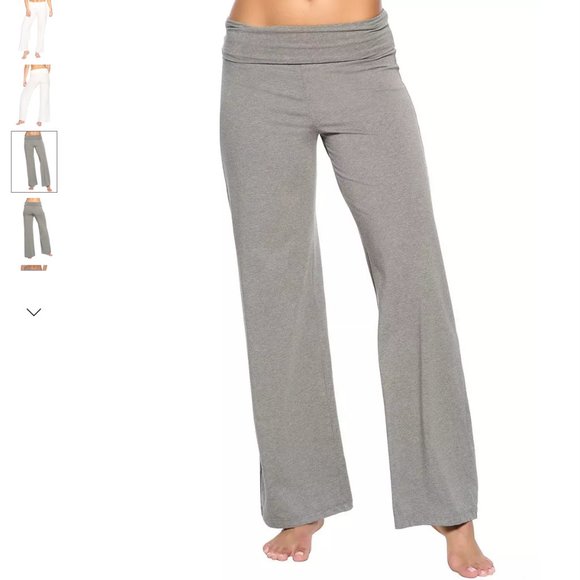 Felina Pants - Felina 100% Cotton Wide Leg Yoga Rollover Pants